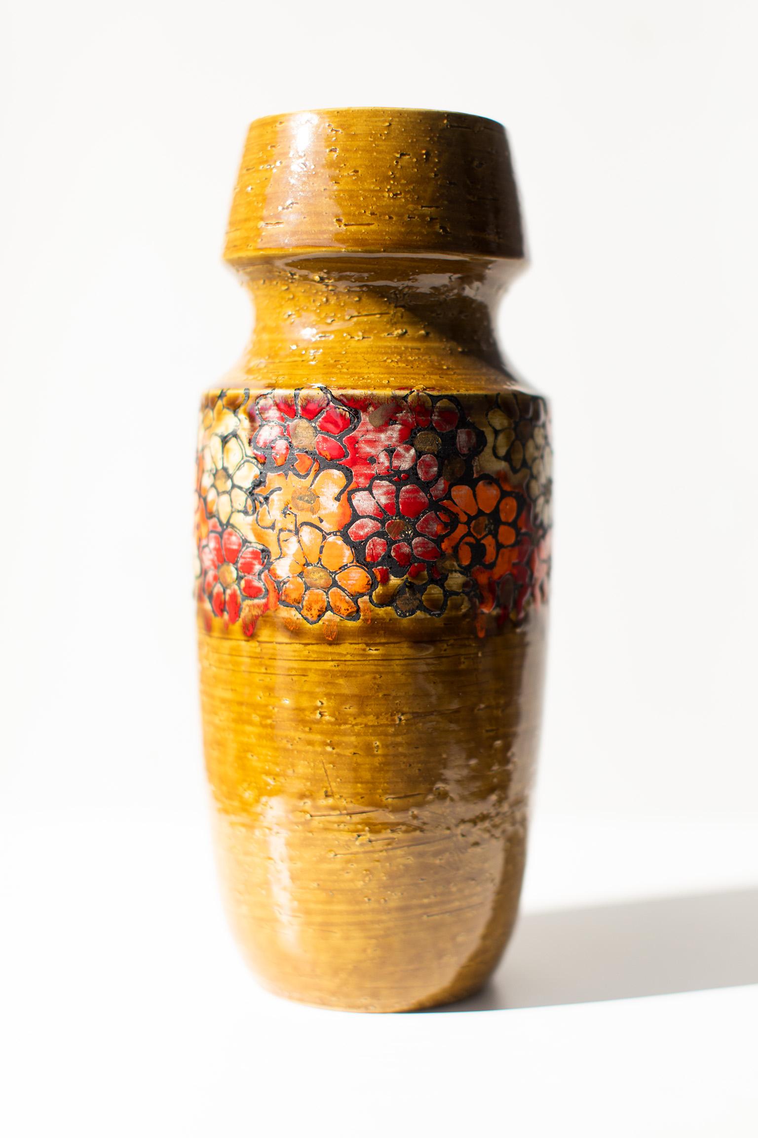 Mid-Century Modern Vase à fleurs multicolore Bitossi pour Rosenthal Netter en vente