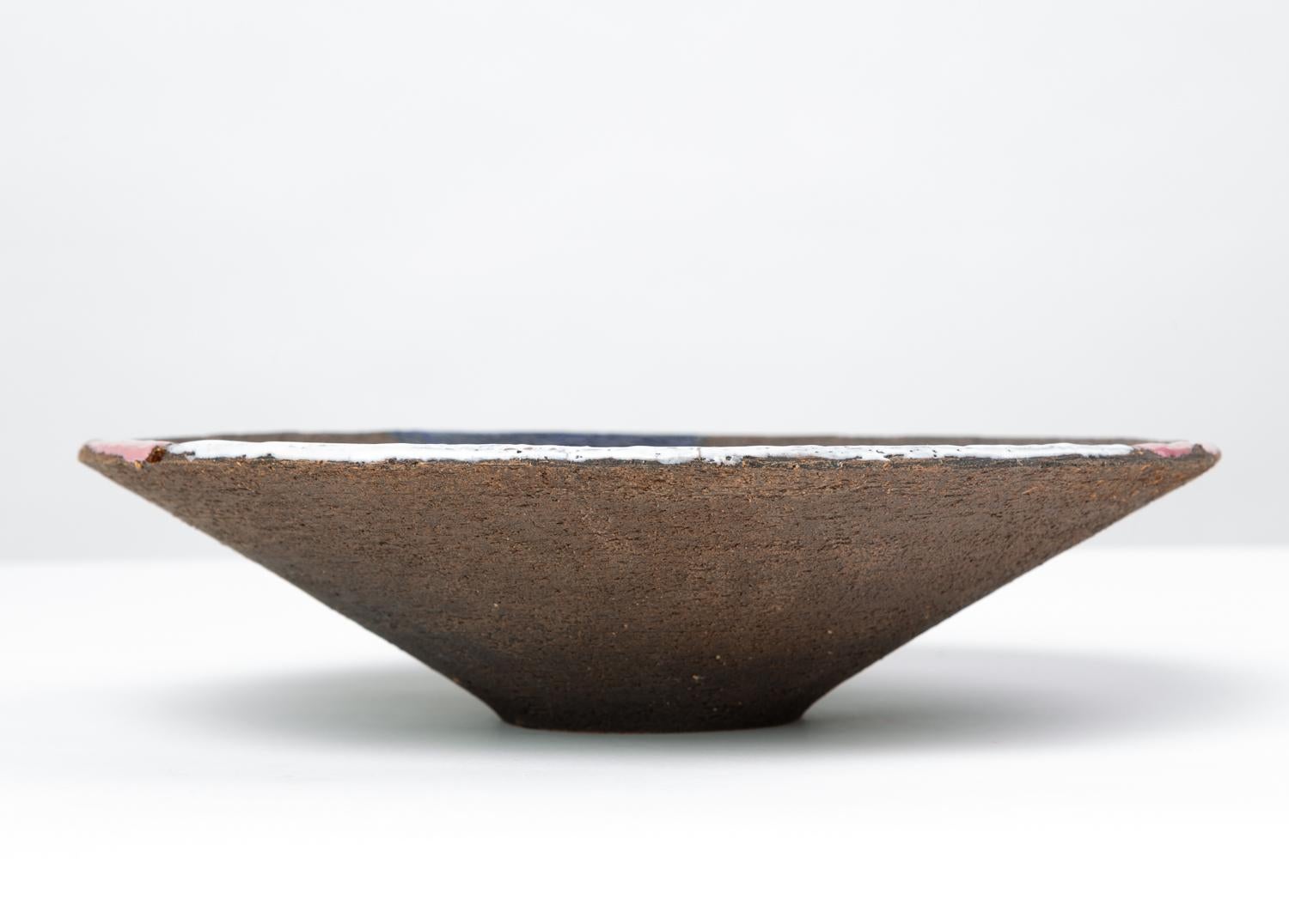 20th Century Bitossi Patchwork Glazed Stoneware Bowl