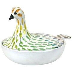 Bitossi Piume Covered Bird Dish, Aldo Londi