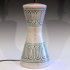 Bitossi Pottery Lamp Londi Vase Italian Raymor Geometric Abstract Ceramic 1960's