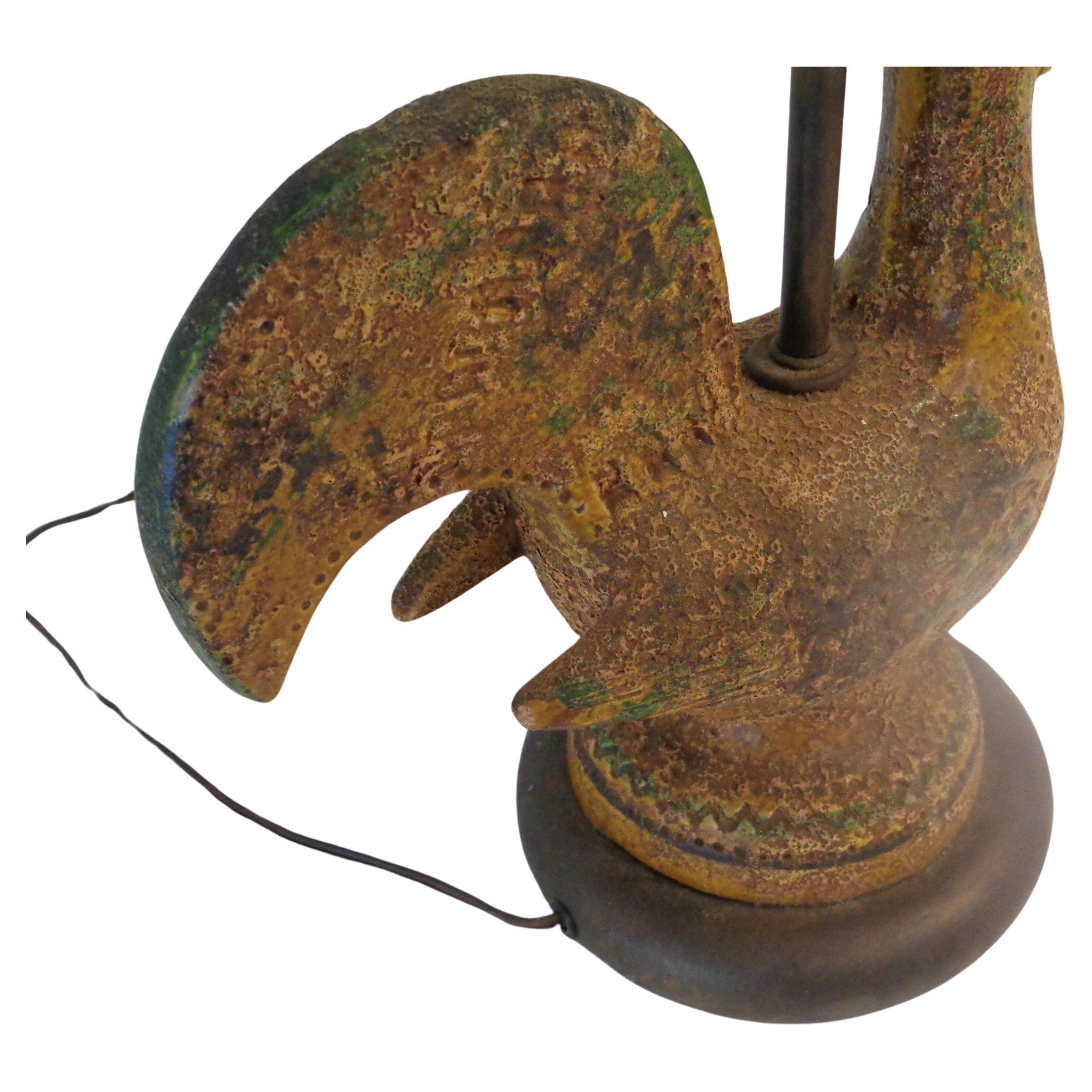 Lampe coq de poterie Bitossi, 1950-1960 en vente 2