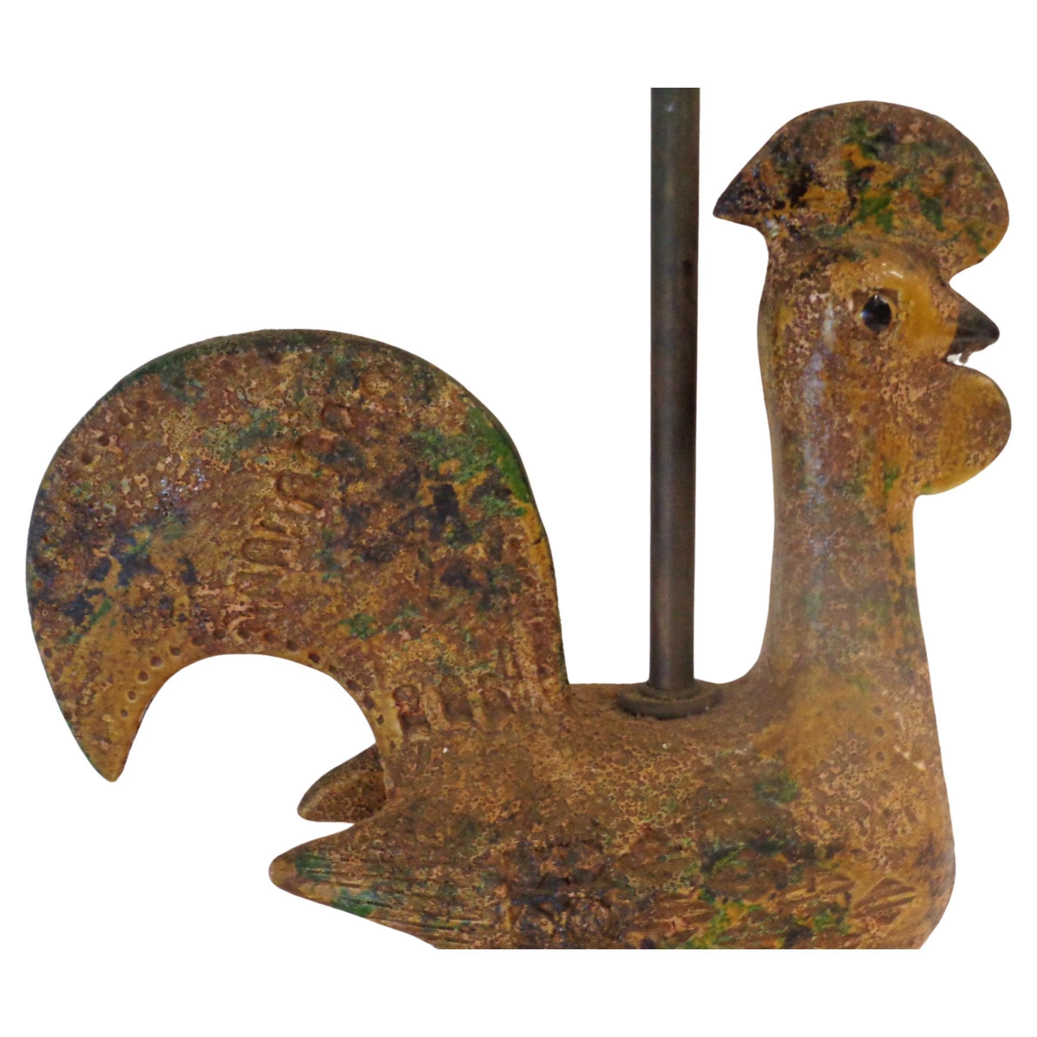 Bitossi Pottery Rooster Lamp, 1950-1960 In Good Condition For Sale In Rochester, NY