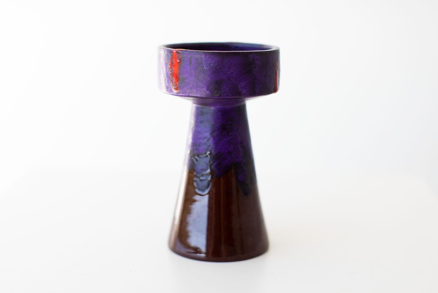 Italian Bitossi Purple Candleholder or Vase for Rosenthal Netter