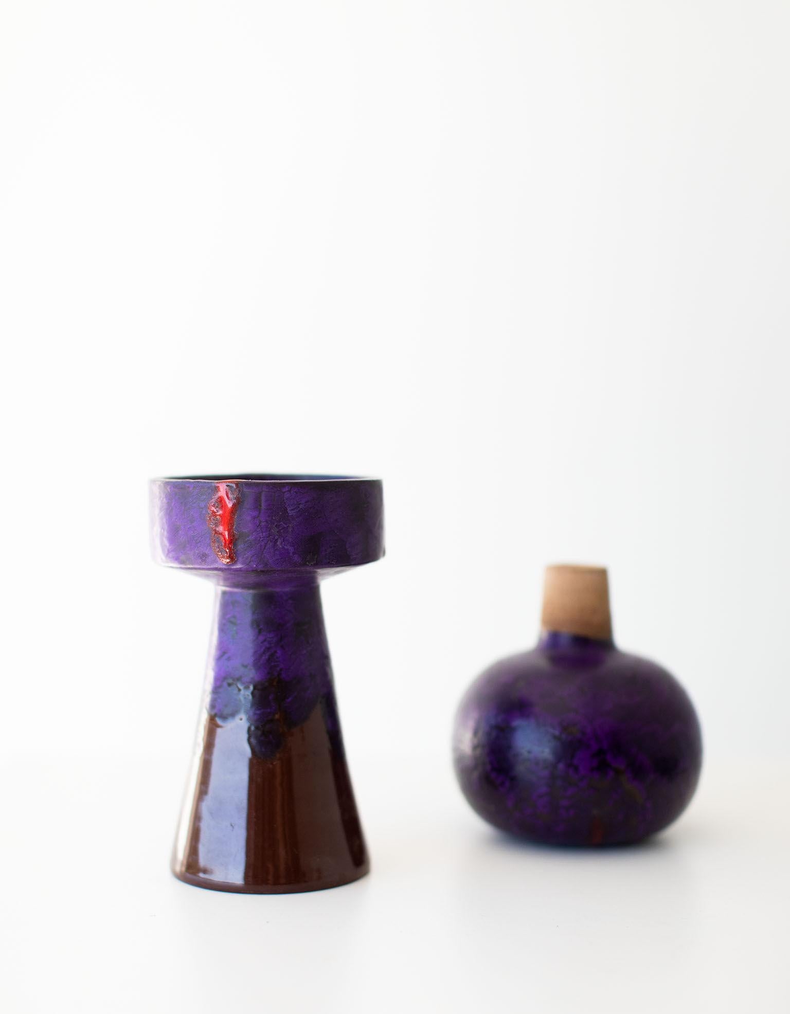 Bitossi Purple Candleholder or Vase for Rosenthal Netter In Excellent Condition In Oak Harbor, OH