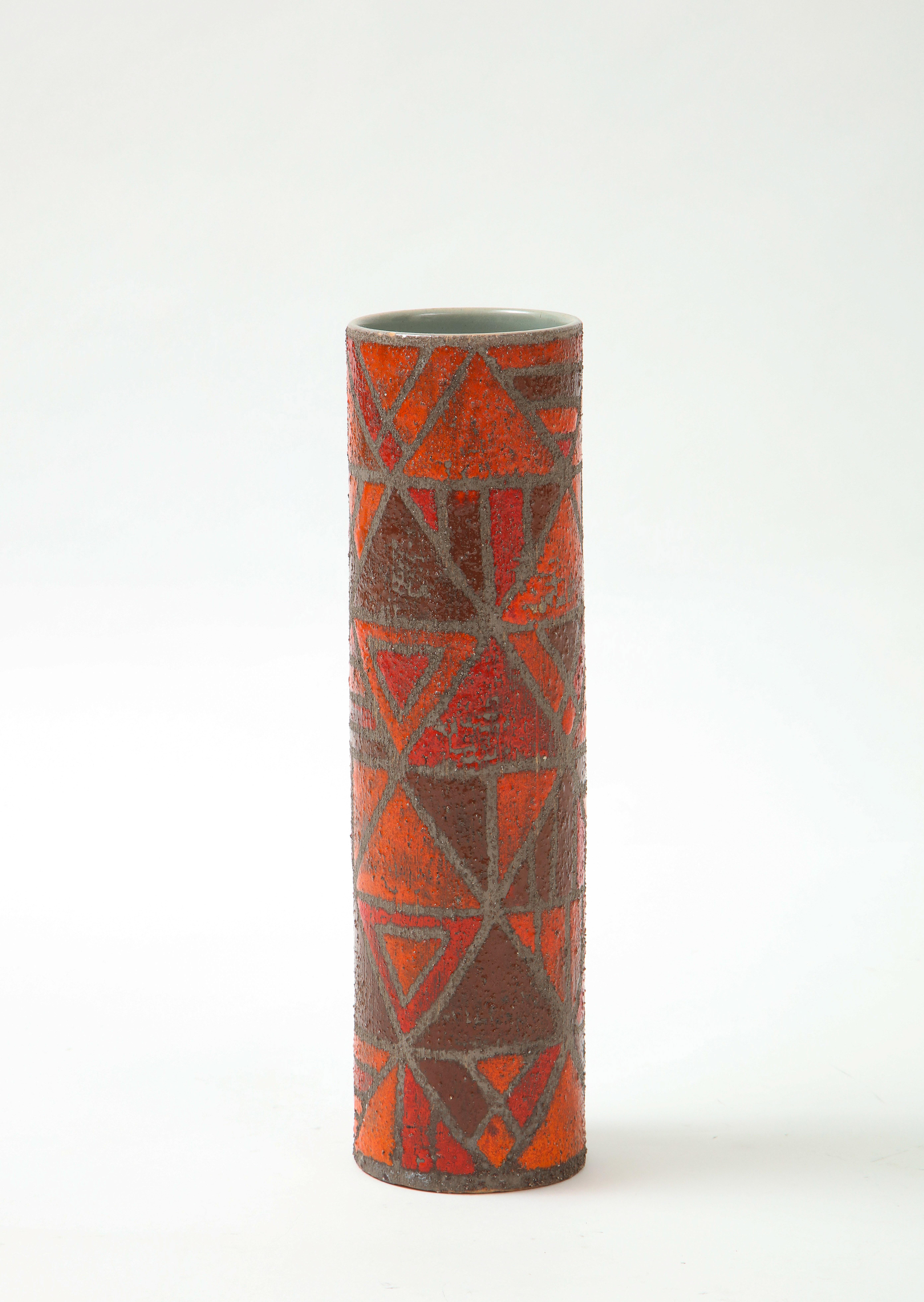Mid-Century Modern Bitossi, Raymor Burnt Orange Vase, Signed