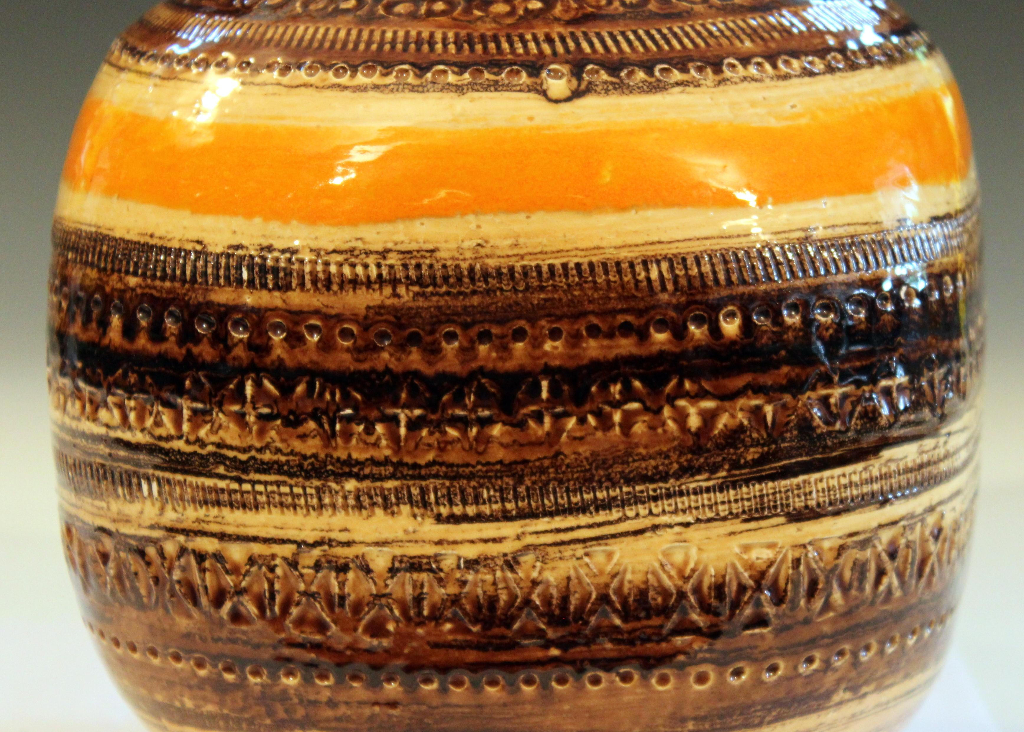 Mid-Century Modern Bitossi Raymor Large Rimini Sahara Decor Vase Italian Pottery Ceramic MCM