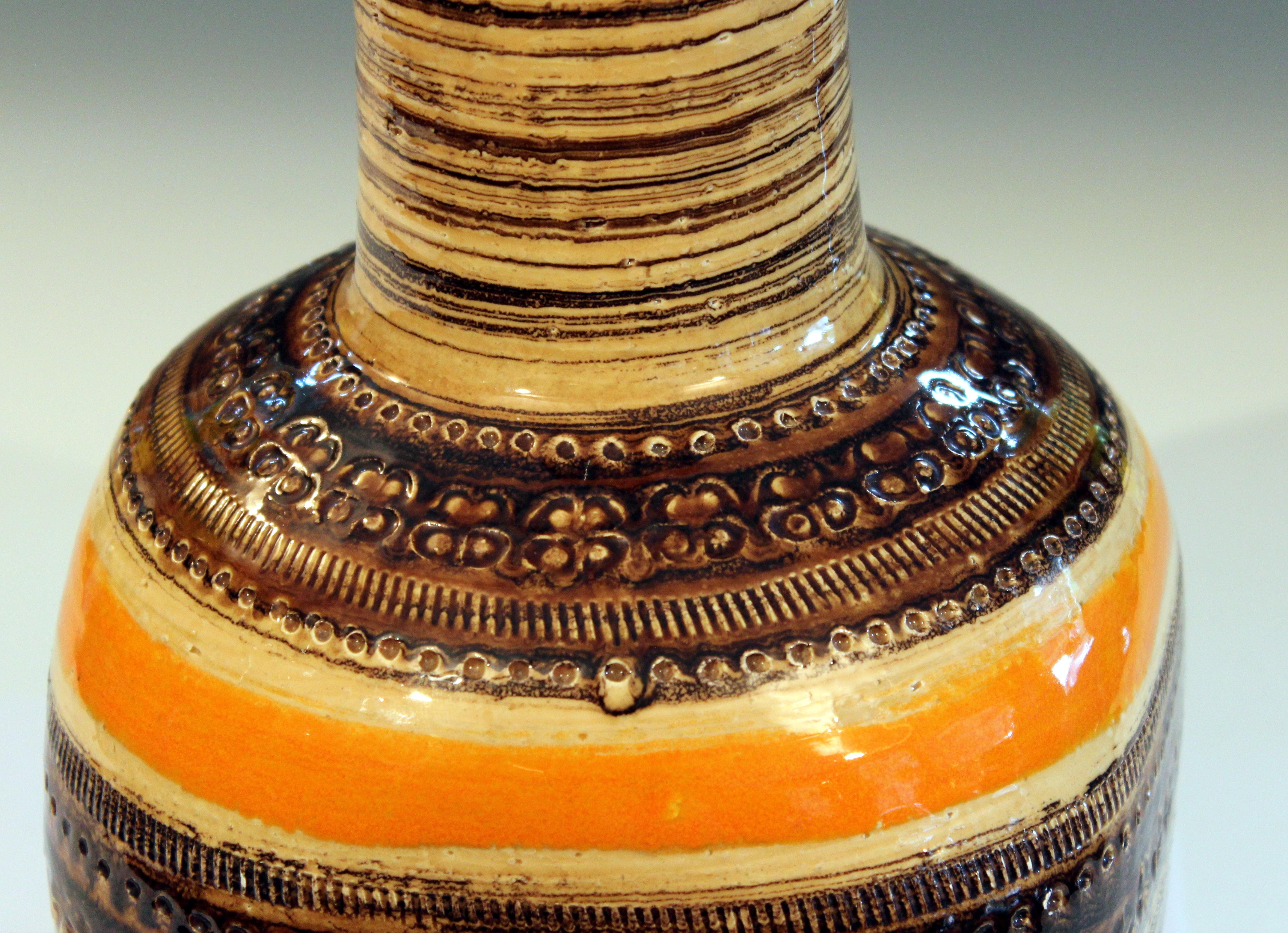 Turned Bitossi Raymor Large Rimini Sahara Decor Vase Italian Pottery Ceramic MCM