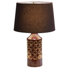 Bitossi Raymor Londi Vintage Italian Pottery Lamp Bergboms Copper Gilt Circles