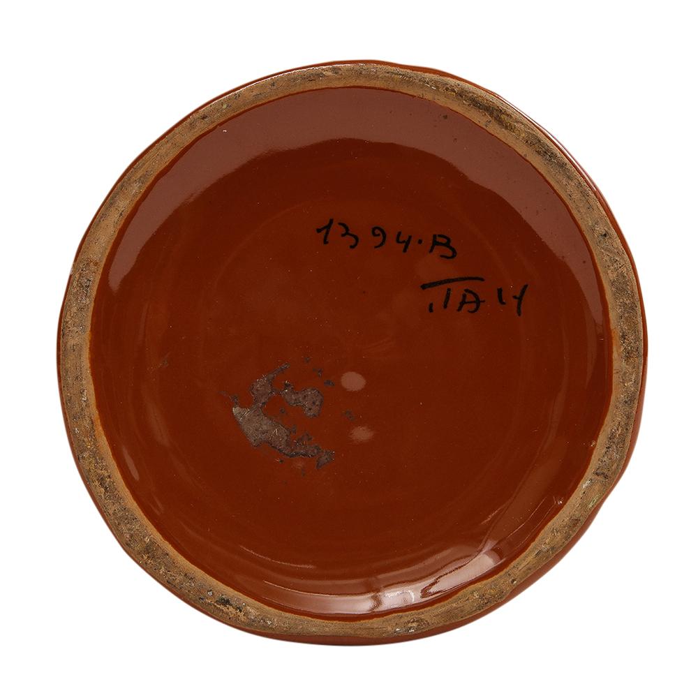 Bitossi Raymor Thailandia Vase, Ceramic, Stripes, Orange, Black, White, Signed 10