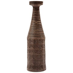 Bitossi Raymor Vase, Ceramic, Earth Tones, Geometric, Signed