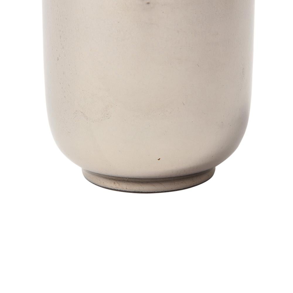 Bitossi Raymor Vase, Ceramic, Metallic Platinum, Silver, Chrome  For Sale 7
