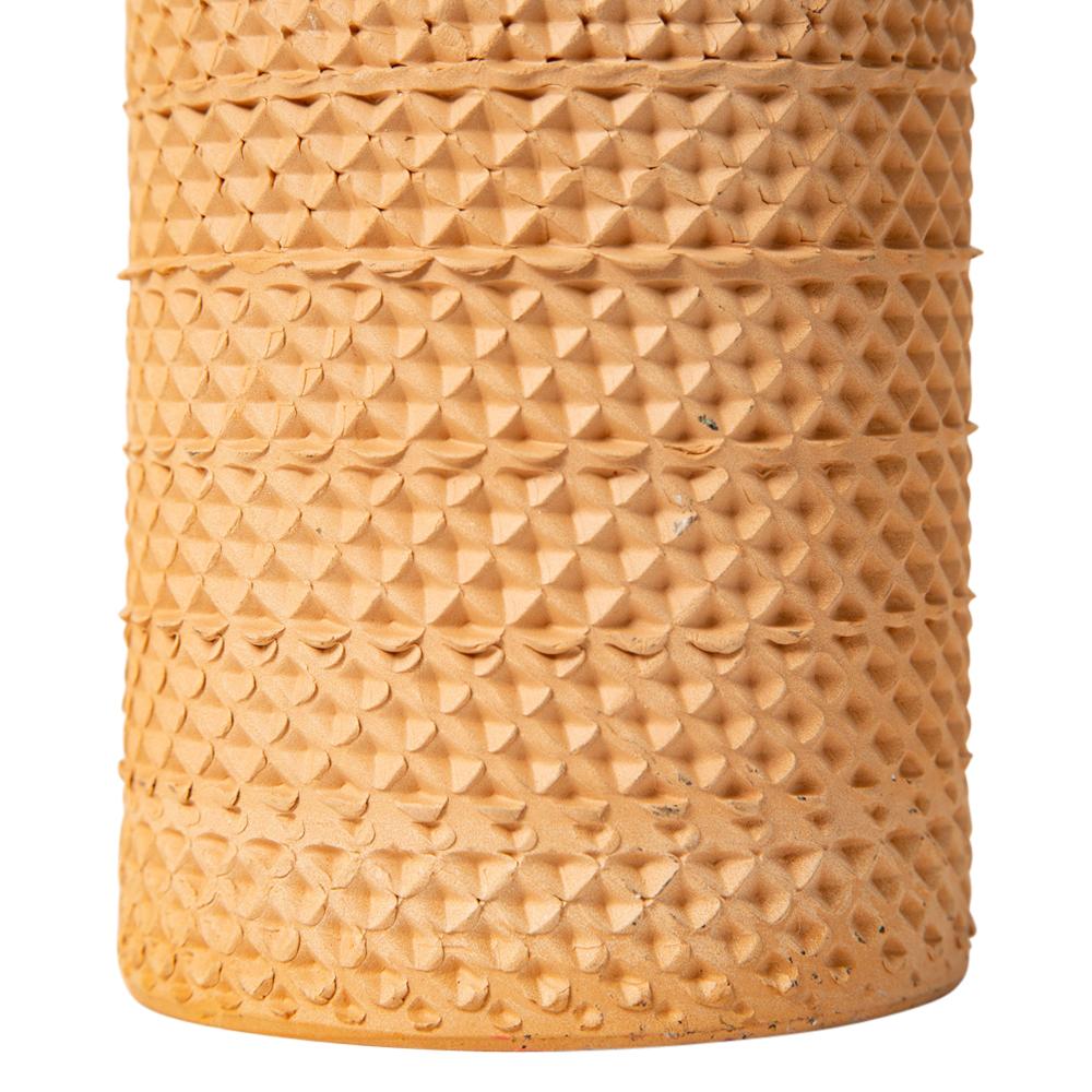Bitossi Raymor-Vase, Keramik, weiß, Terrakotta mit Einprägung, Wabenförmig, signiert (Glasiert) im Angebot