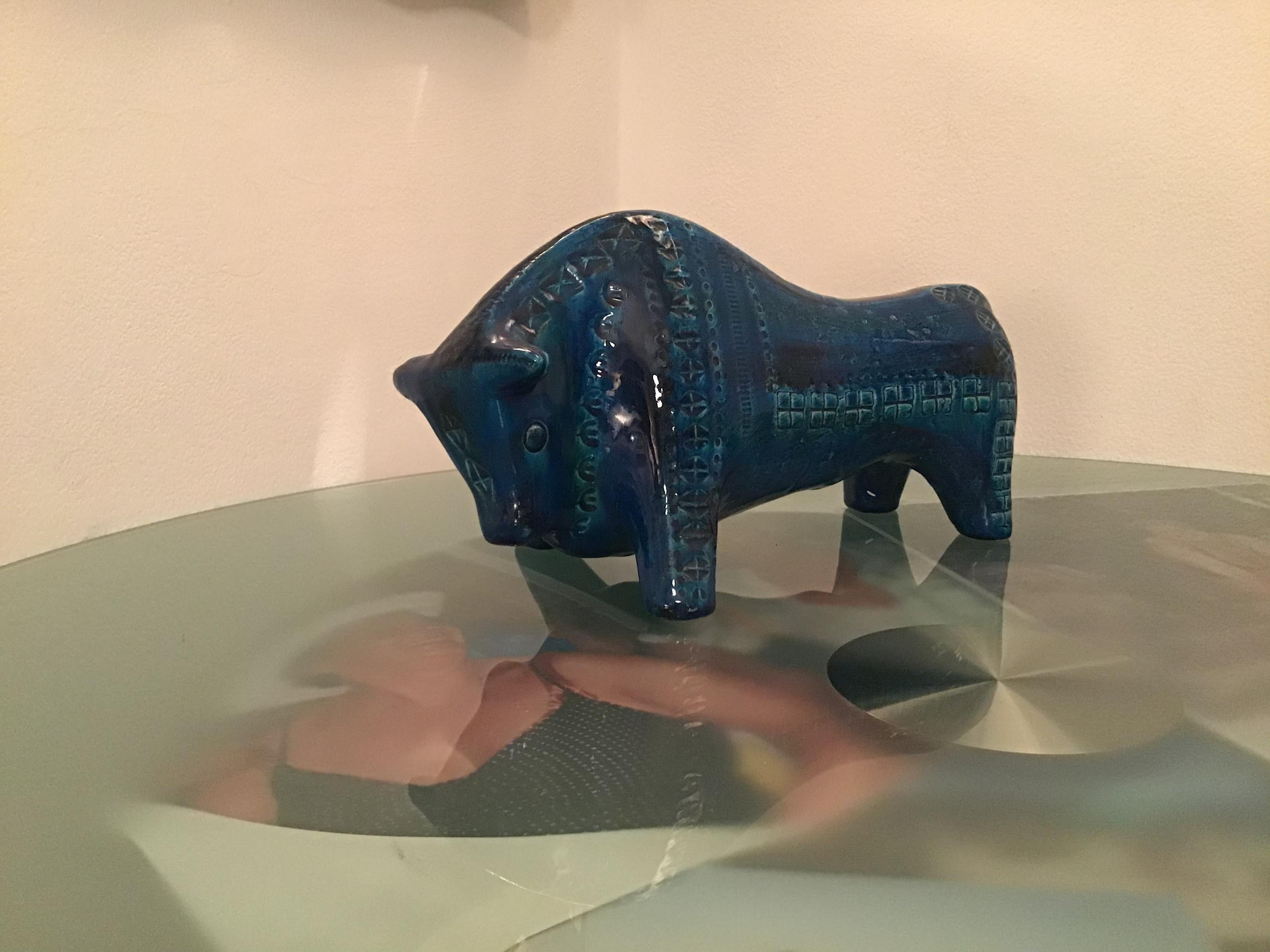 Bitossi Rimini Blu Bull Keramik, 1960, Italien (Italienisch) im Angebot