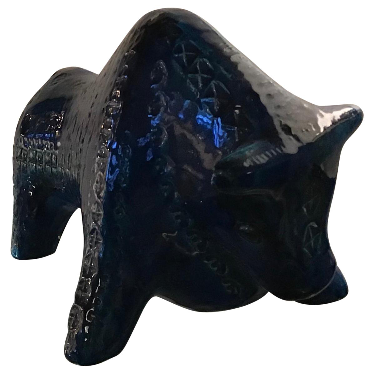 Bitossi Rimini Blu Bull Ceramic, 1960, Italy