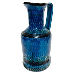 Bitossi “Rimini Blu” Ceramic Pitcher Vase, Attributed to Aldo Londi, Italy 1960s