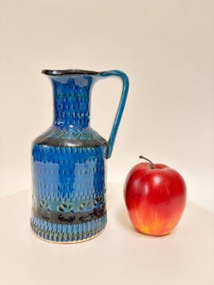 Bitossi “Rimini Blu” Ceramic Pitcher Vase, Attributed to Aldo Londi, Italy 1960s