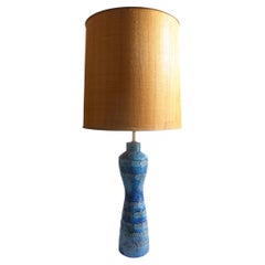 Bitossi Rimini Blu Table Lamp by Aldo Londi for Raymor Made in Italy Ca. 1960's