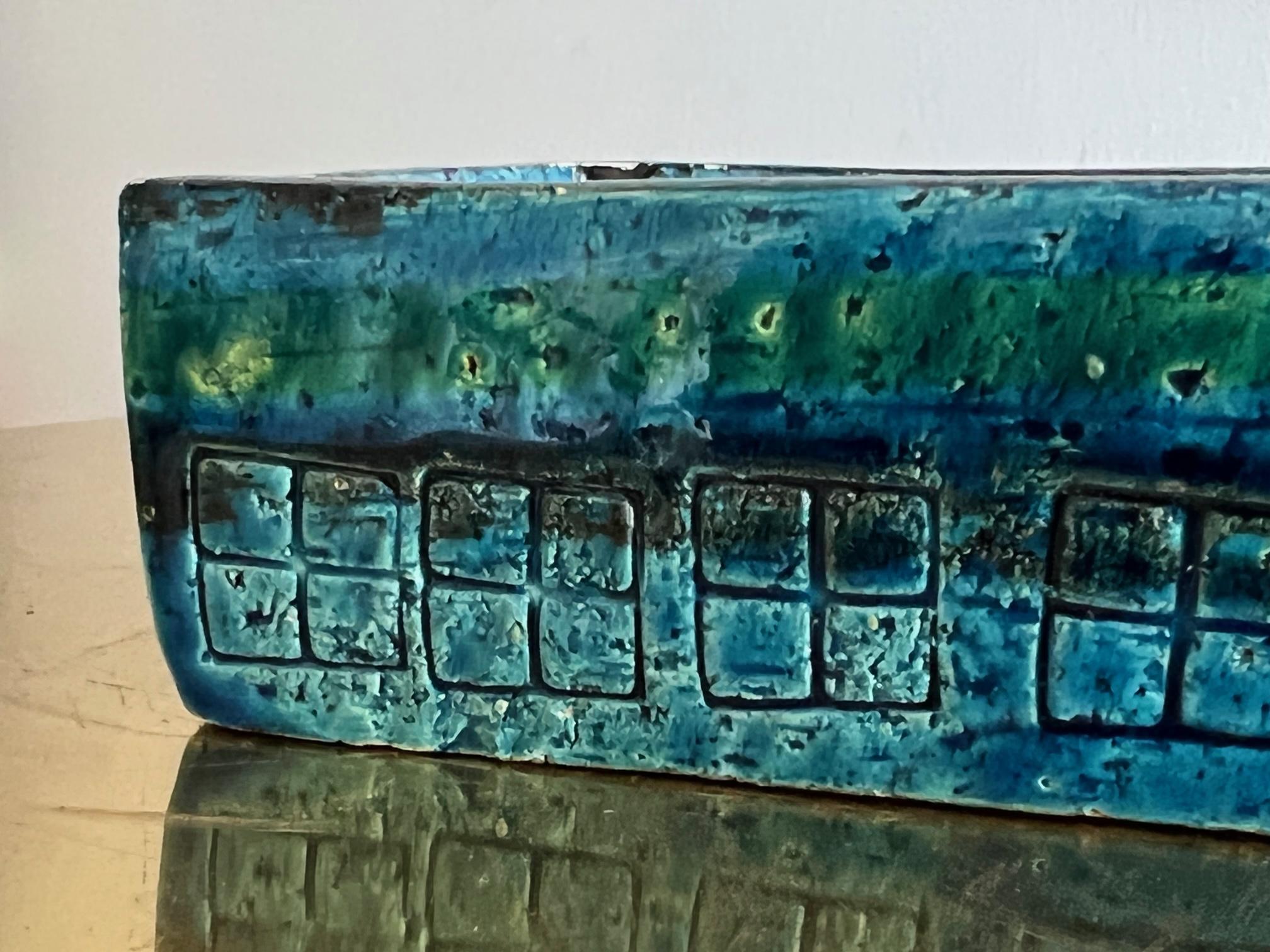Milieu du XXe siècle Boîte bleue Bitossi Rimini en vente