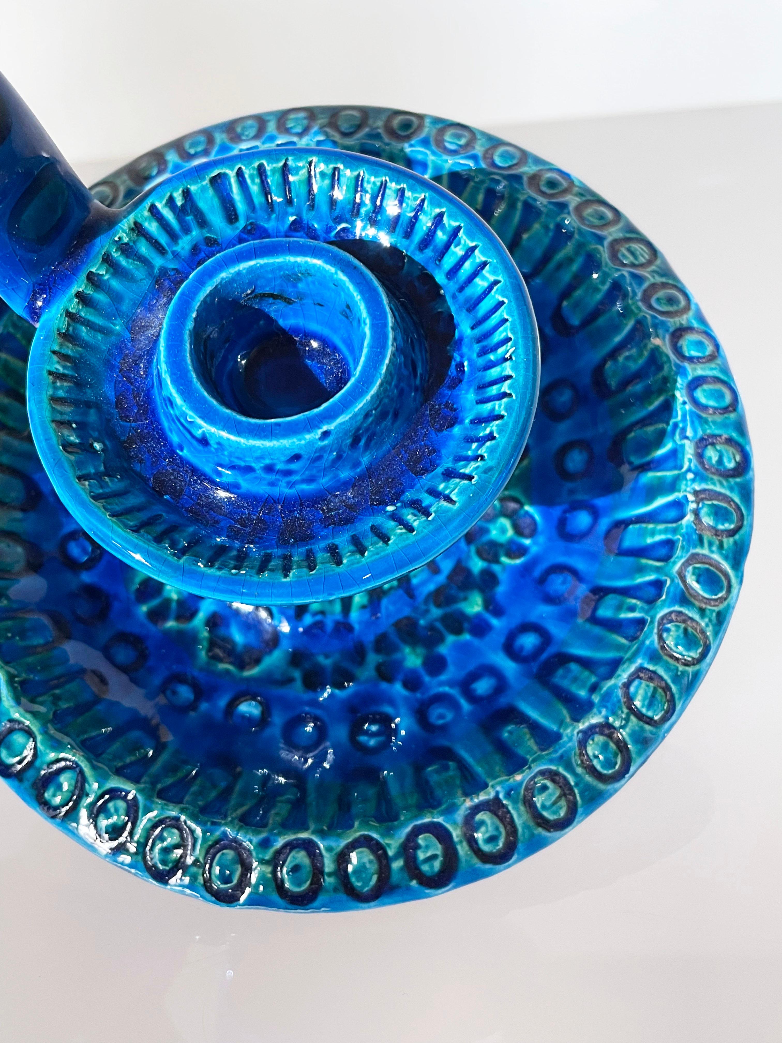 Portavelas Bitossi Rimini Azul de Aldo Londi Cerámico en venta