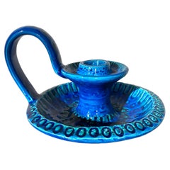 Bitossi Rimini Blue Candle Holder by Aldo Londi