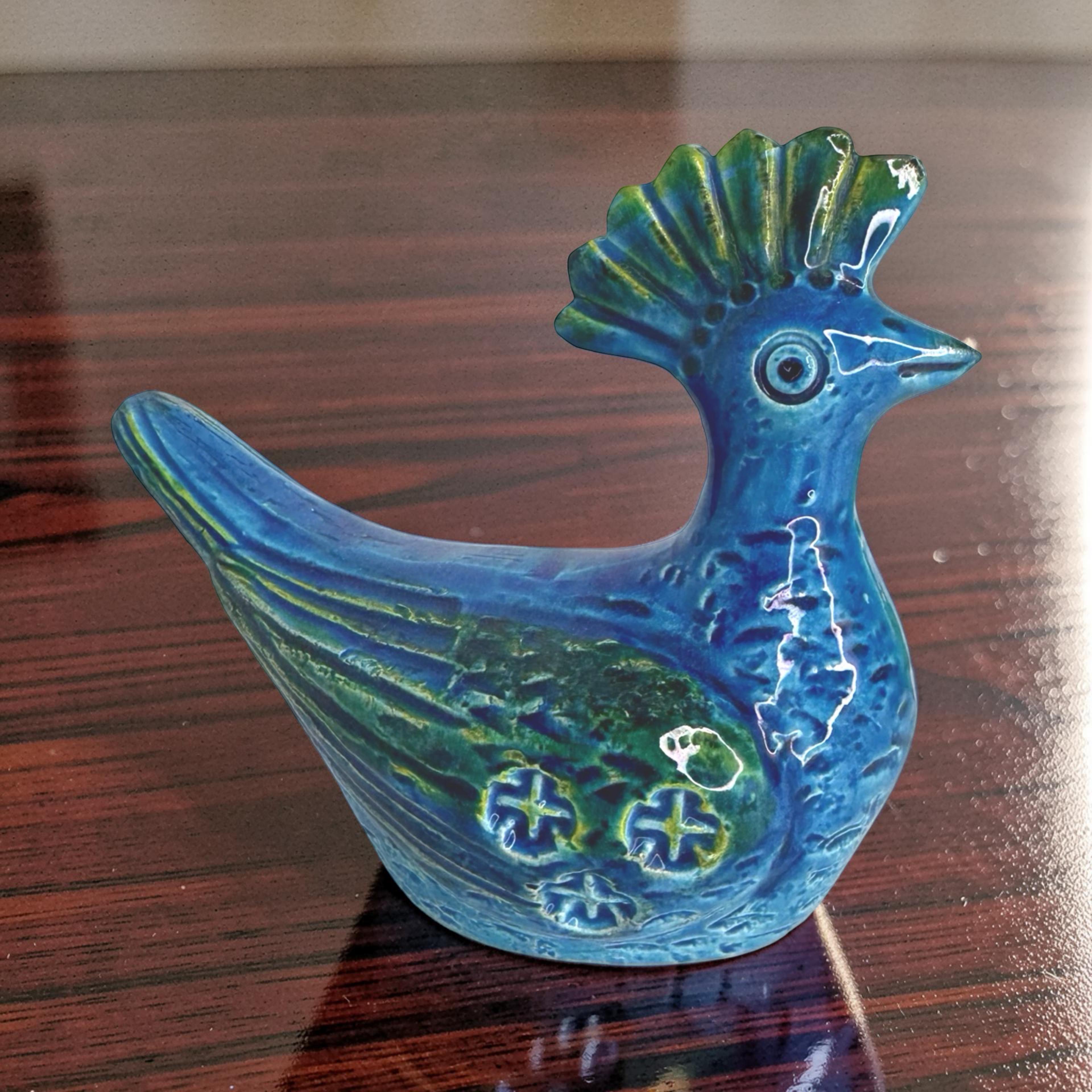 BITOSSI FRAVIA アルド・ロンディ リミニ　ブルー　タゲリ　鳥 Bitossi Rimini Blue Ceramic Bird Sculpture by Aldo Londi, Italy