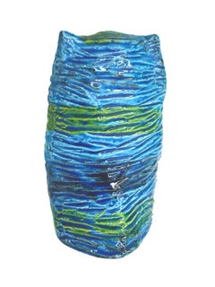 Bitossi Rimini Blue Ceramic Owl Sculpture by Aldo Londi, Italy, 1960s