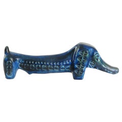 bitossi dachshund Bitossi Rimini Blue Dachshund Aldo Londi, Italy, circa 1968