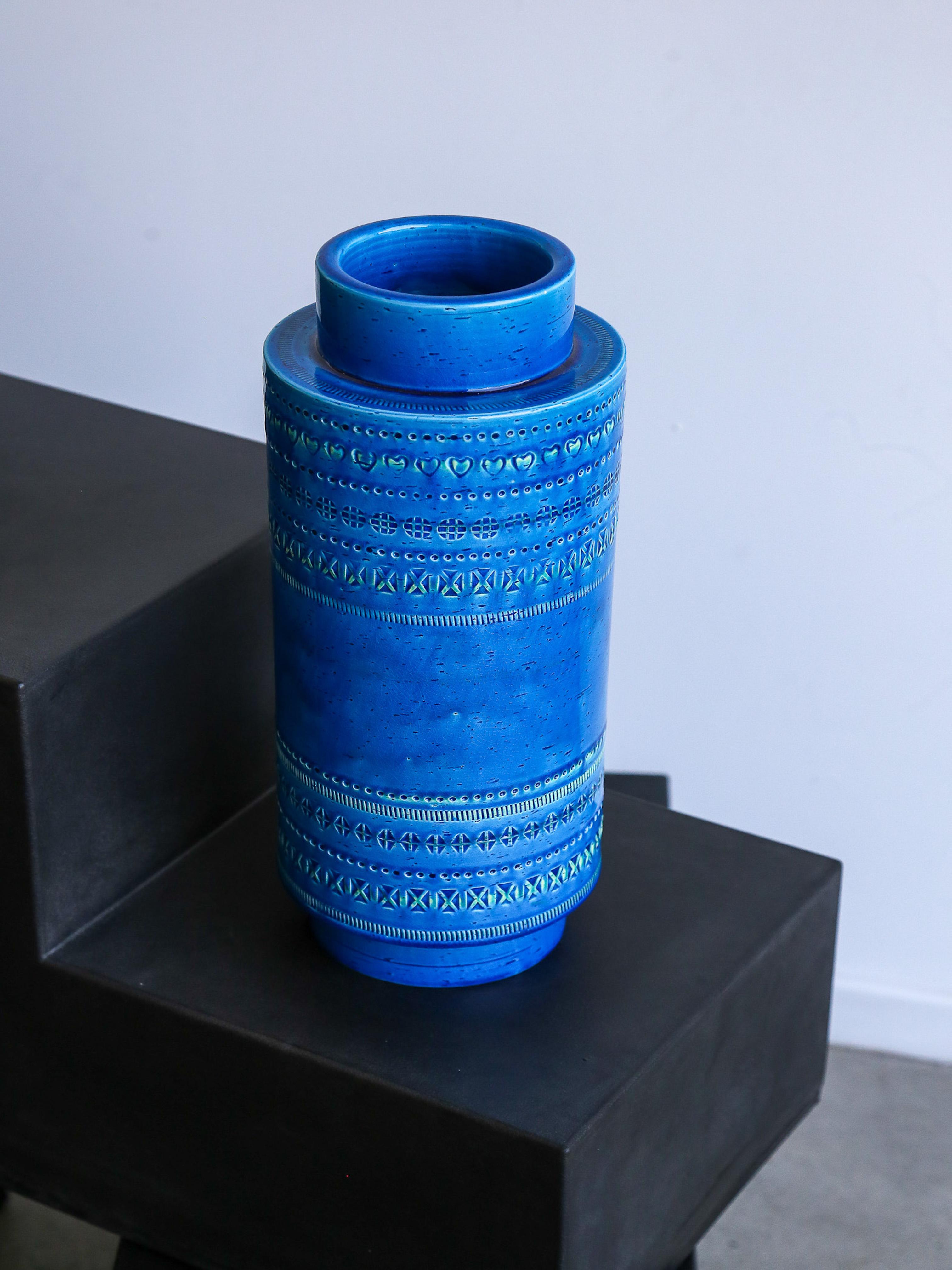 Mid-Century Modern Bitossi Rimini Blue Large Vase