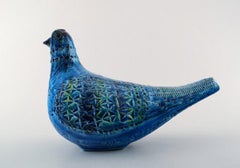 Bitossi, Rimini-Blue Pigeon in Ceramics, Designed by Aldo Londi, 1960s