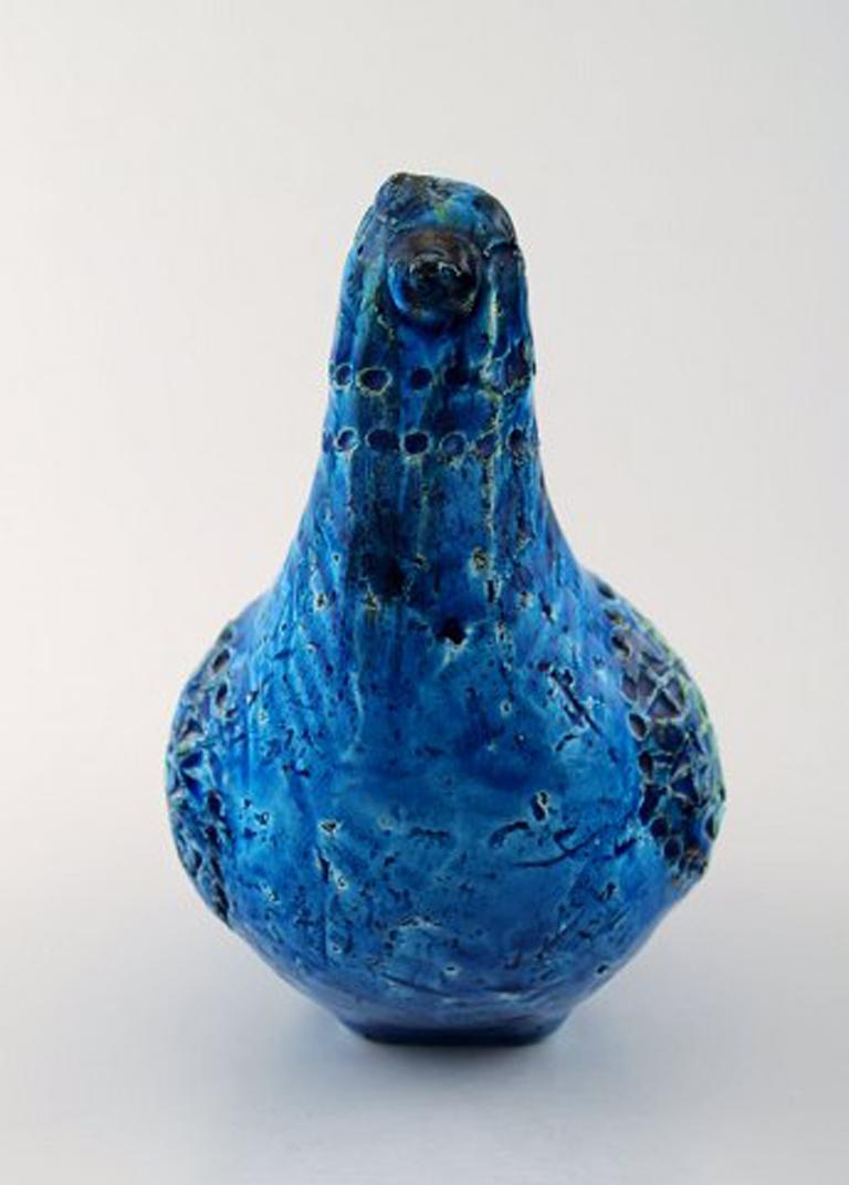 Mid-Century Modern Bitossi, Rimini-Blue Pigeon in Ceramics, Designed by Aldo Londi, 1960s