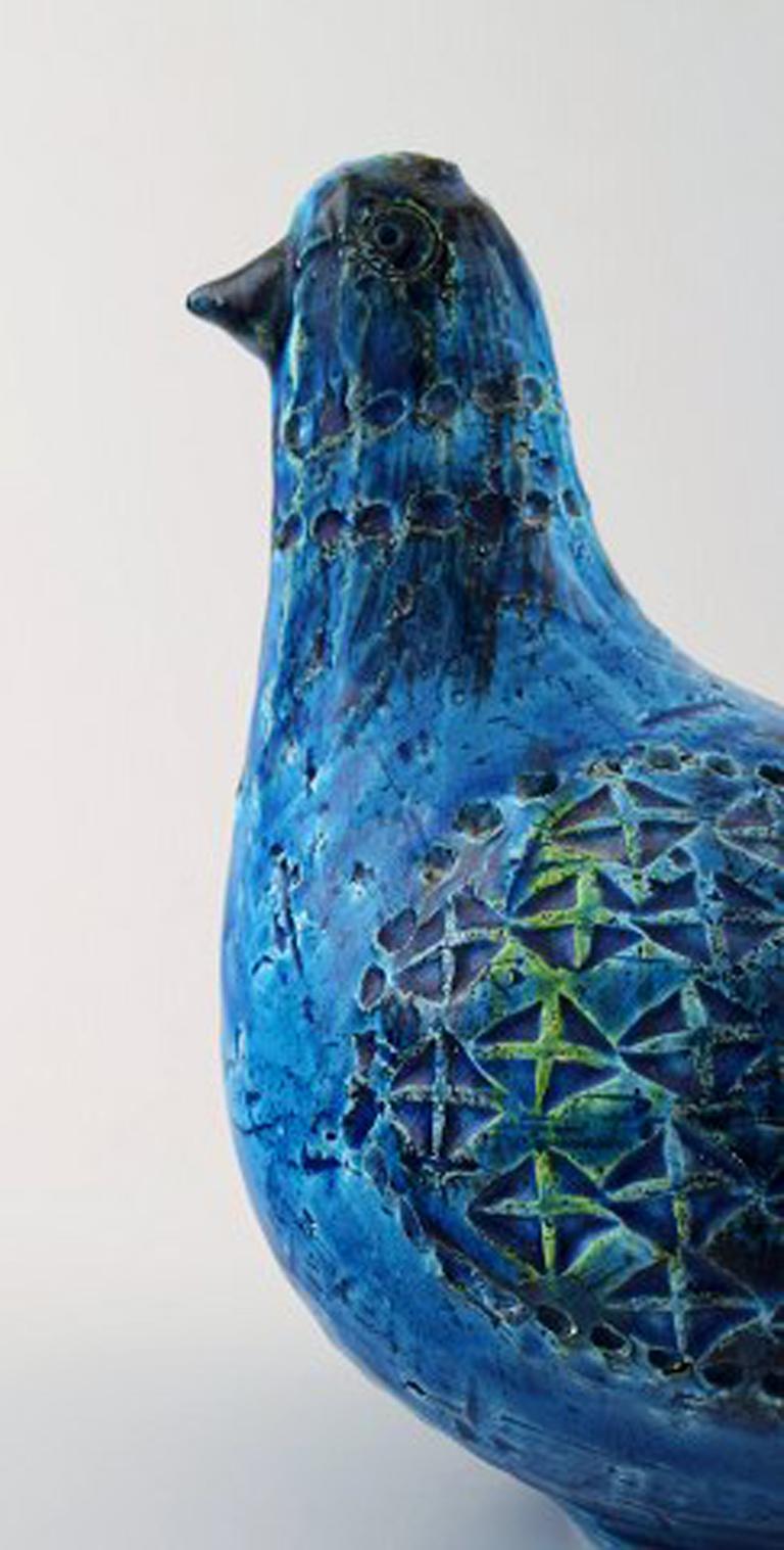 Italian Bitossi, Rimini-Blue Pigeon in Ceramics, Designed by Aldo Londi, 1960s
