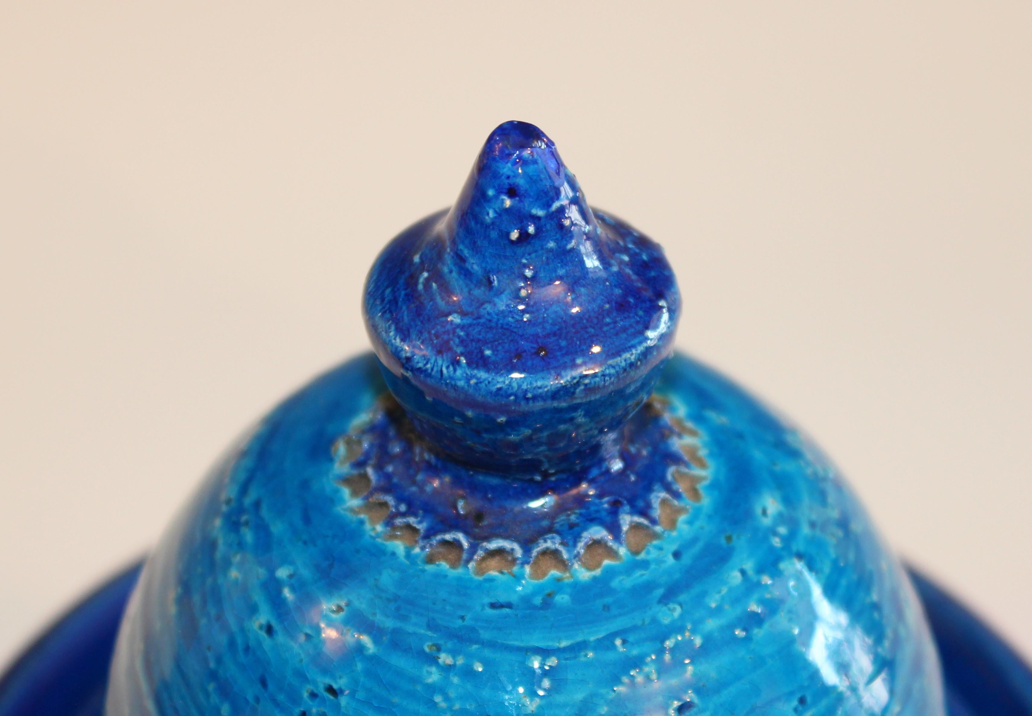 Bitossi Rimini Blue Pottery Londi Vase Italian Raymor Ceramic Jar Compote Set 2