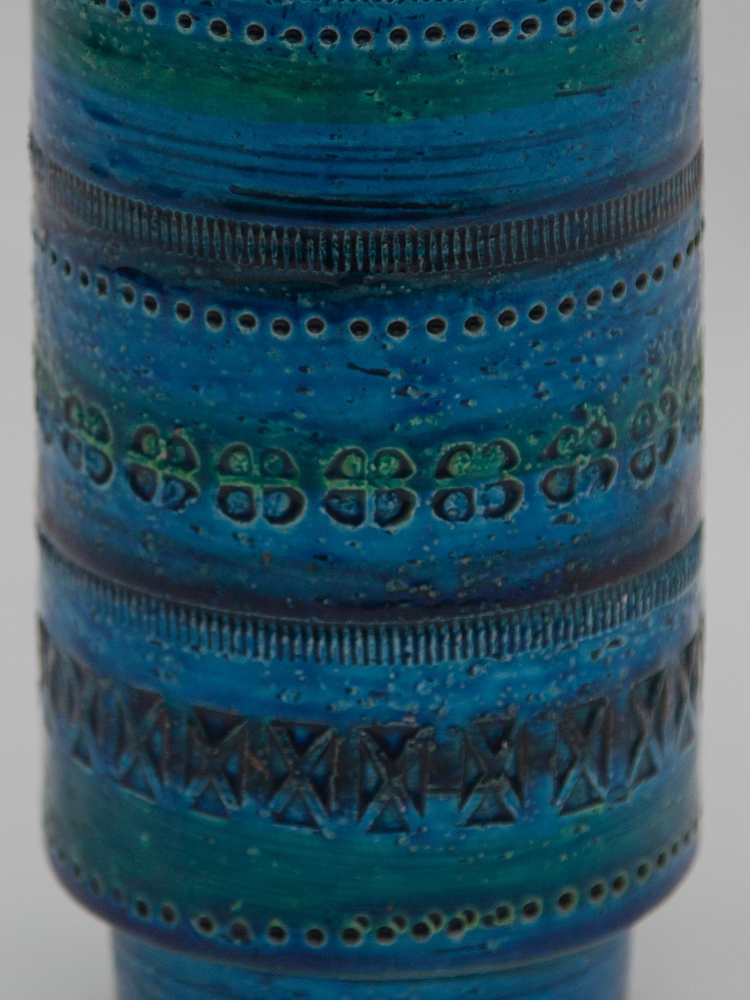 Italian Bitossi Rimini by Aldo Londi Blue vase, Italy, 1960s