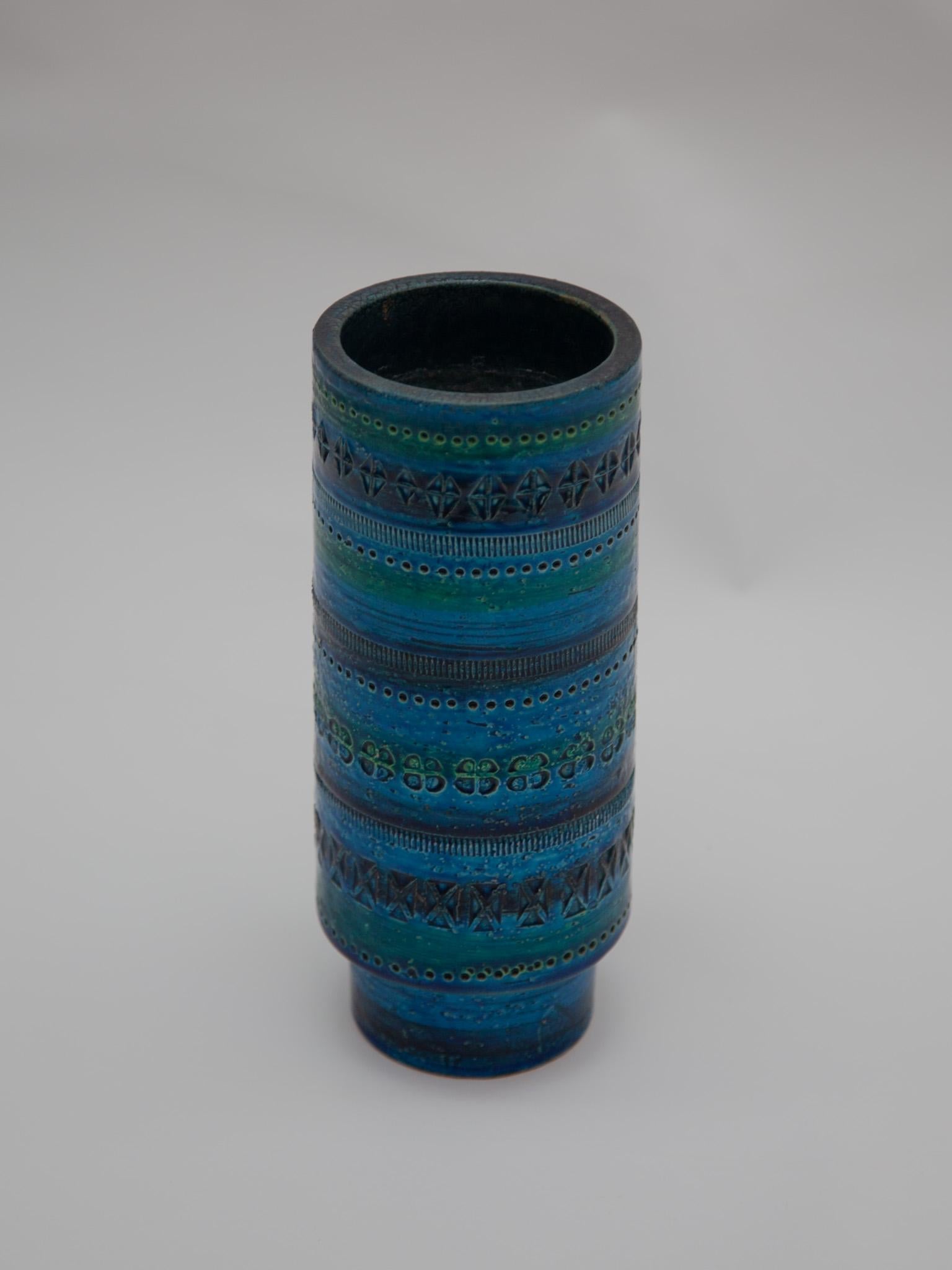 Blaue Bitossi Rimini-Vase von Aldo Londi, Italien, 1960er Jahre im Zustand „Gut“ im Angebot in Antwerp, BE