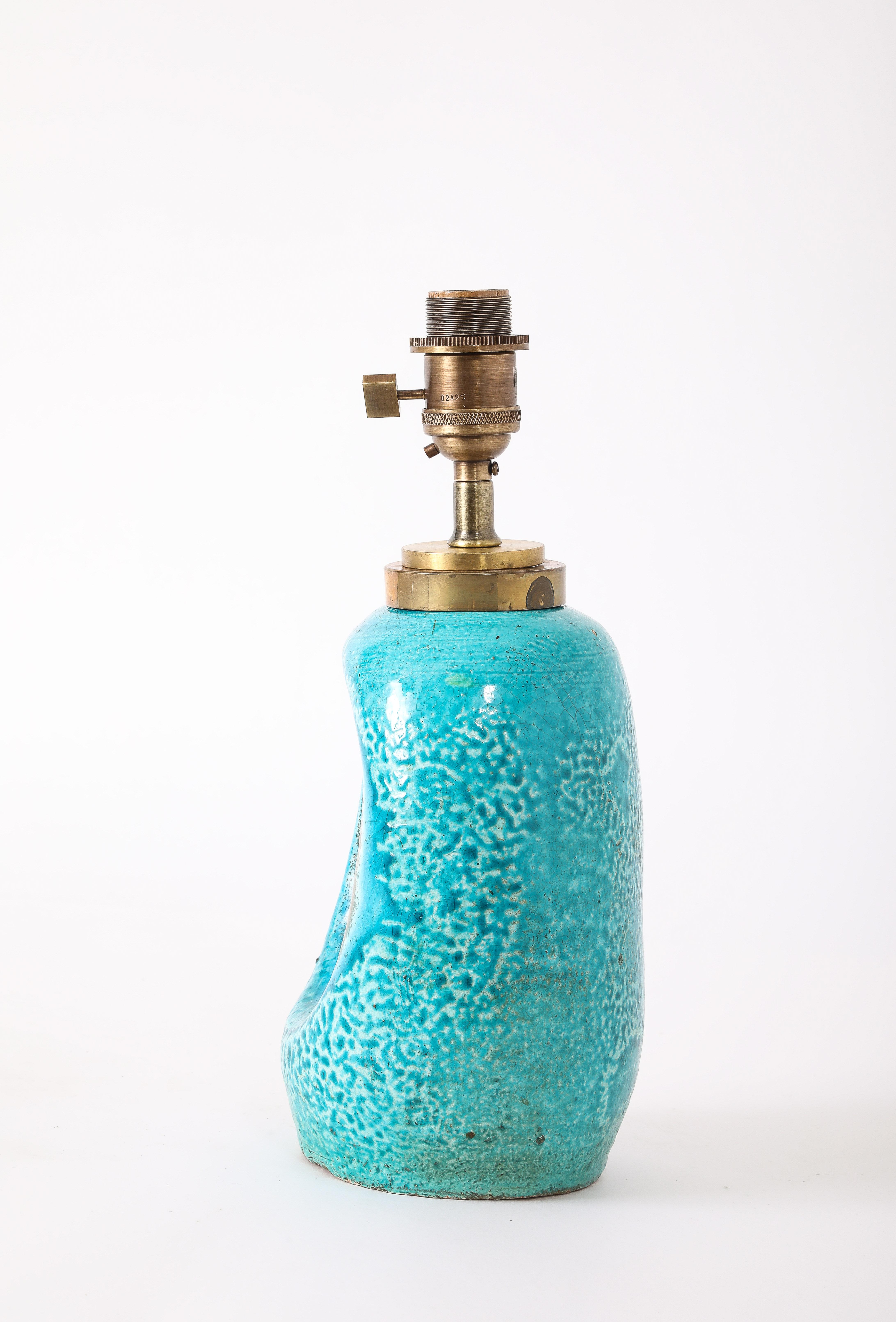 Lampe en verre fusionné et céramique de Bitossi, Italie, années 1950 en vente 6
