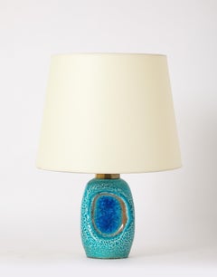 Bitossi Rimini Fused Glass & Ceramic Lamp, Italy 1950's