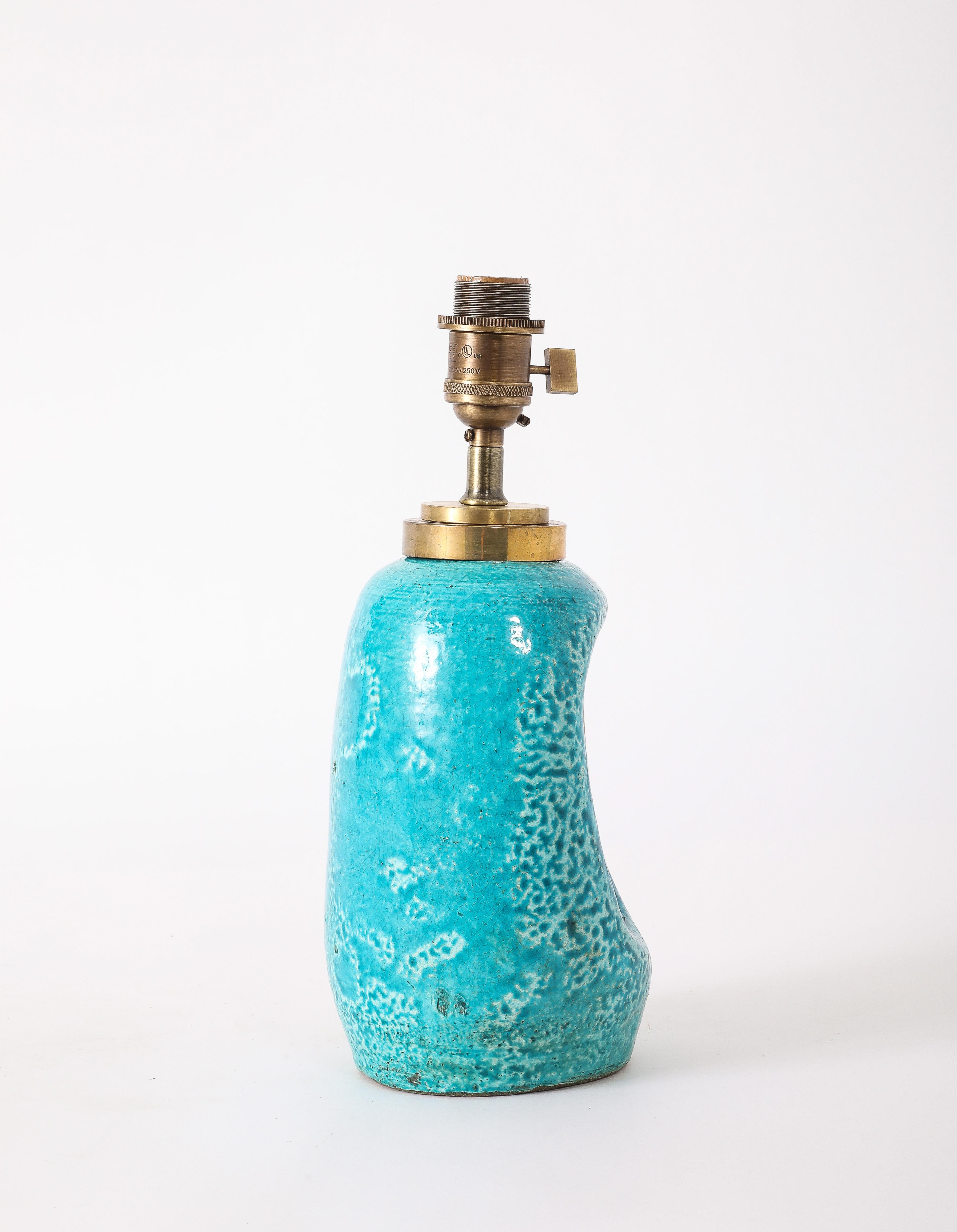 Lampe en verre fusionné et céramique de Bitossi, Italie, années 1950 en vente 1