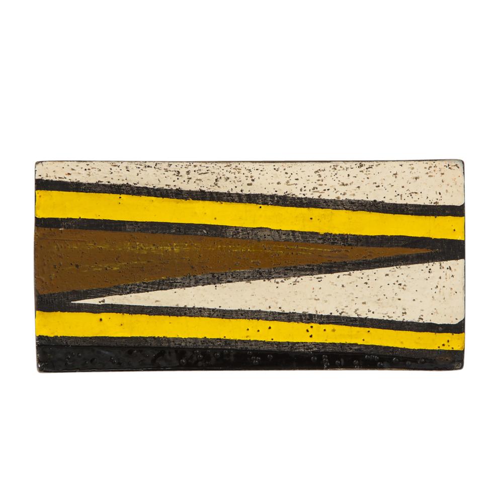 Glazed Rosenthal Netter Box, Ceramic, Yellow, Black, White, Brown, Geometric, Signed For Sale