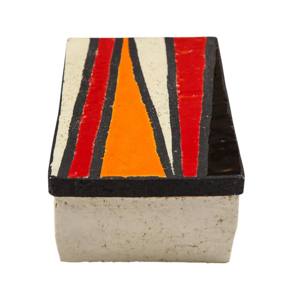 Mid-Century Modern Bitossi Rosenthal Netter Ceramic Box Geometric Pottery Signed Italy 1960s