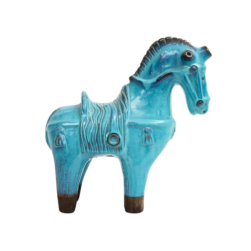 Bitossi Rosenthal Netter Horse, Ceramic, Cyan Blue, Signed For Sale 3