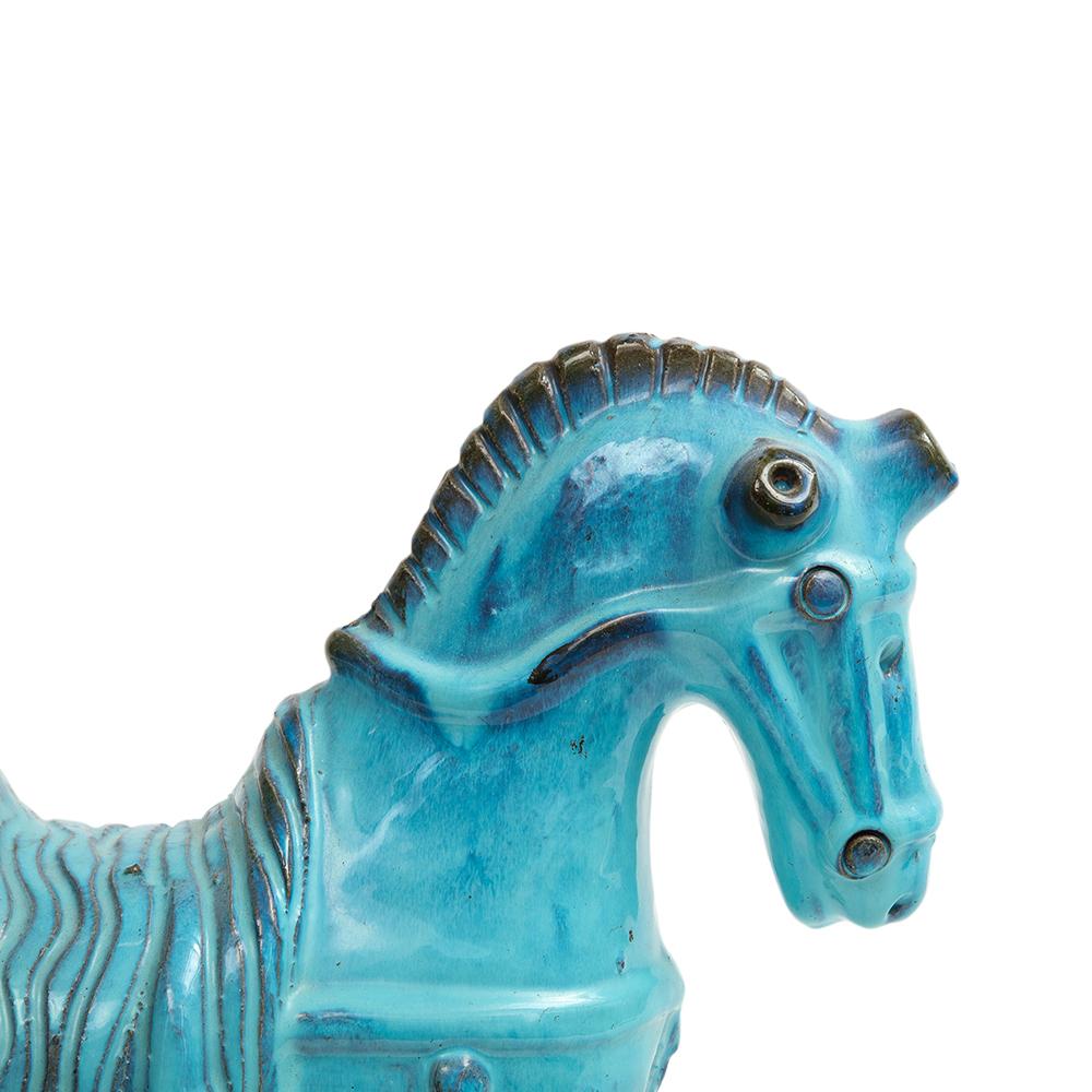 Bitossi Rosenthal Netter Horse, Ceramic, Cyan Blue, Signed For Sale 4