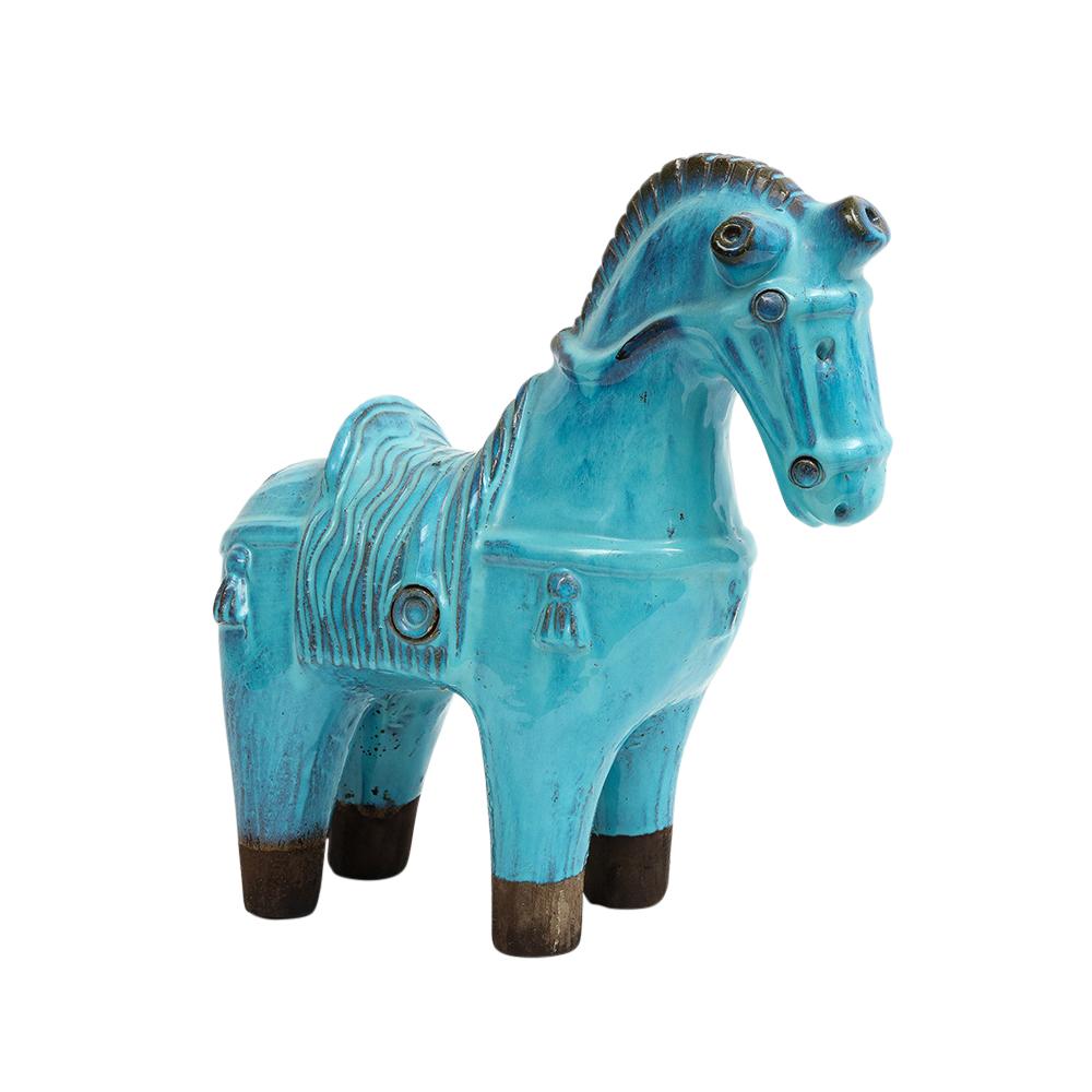 Bitossi Rosenthal Netter Horse, Ceramic, Cyan Blue, Signed For Sale 6