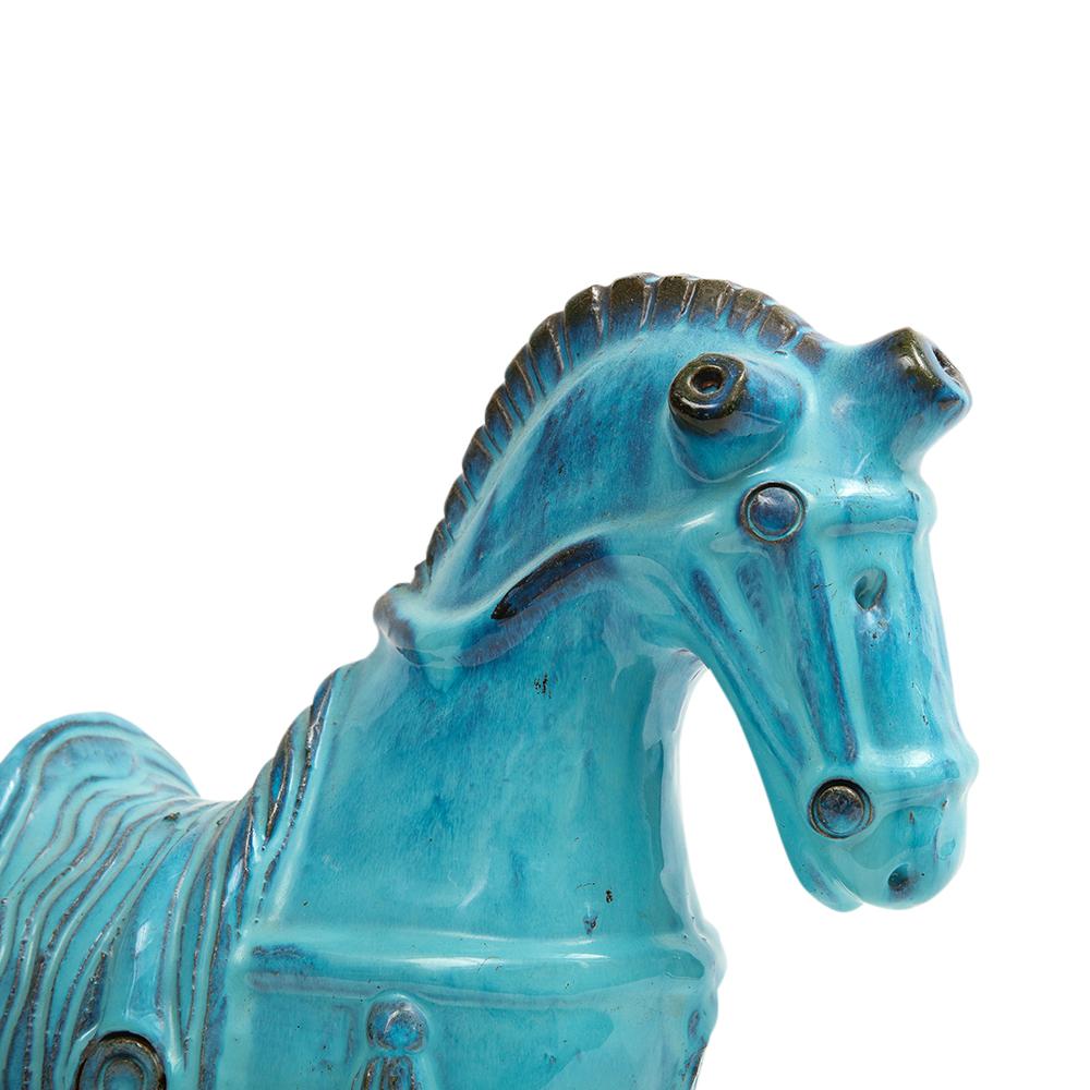 Bitossi Rosenthal Netter Horse, Ceramic, Cyan Blue, Signed For Sale 7