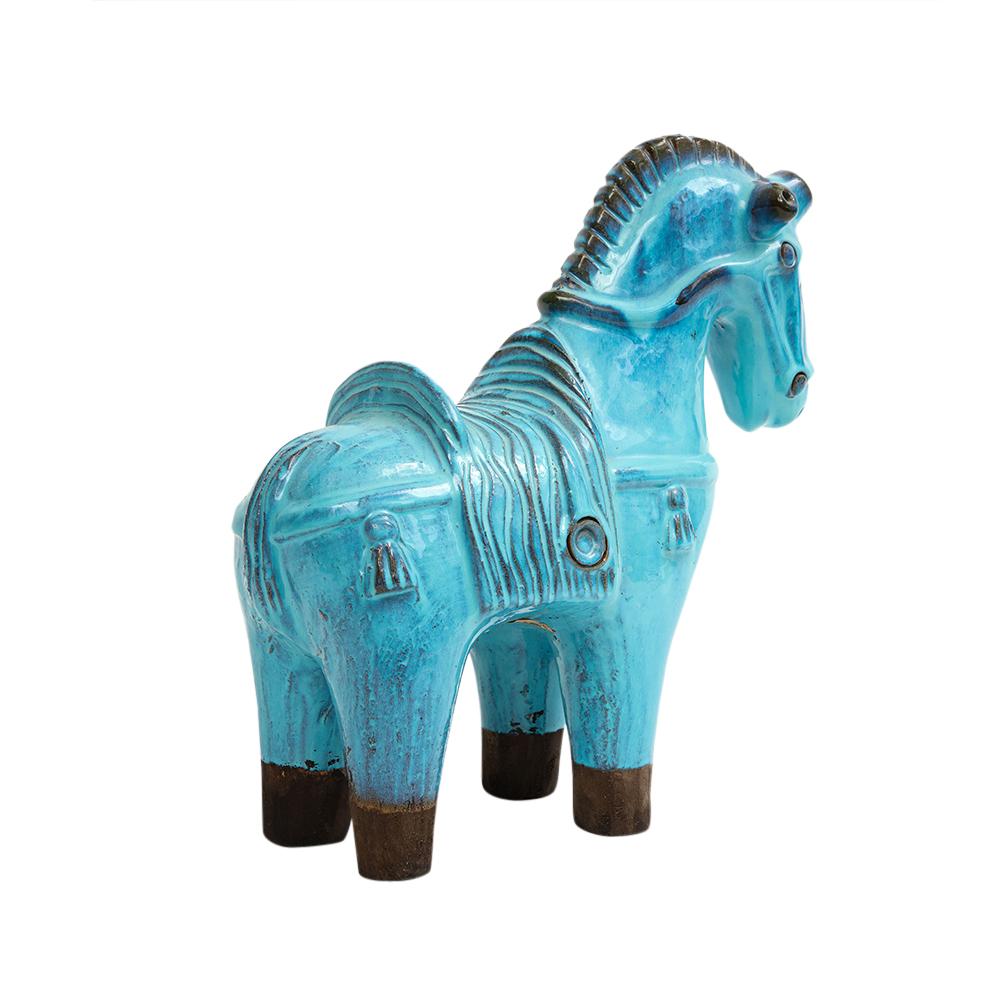 Bitossi Rosenthal Netter Horse, Ceramic, Cyan Blue, Signed For Sale 8