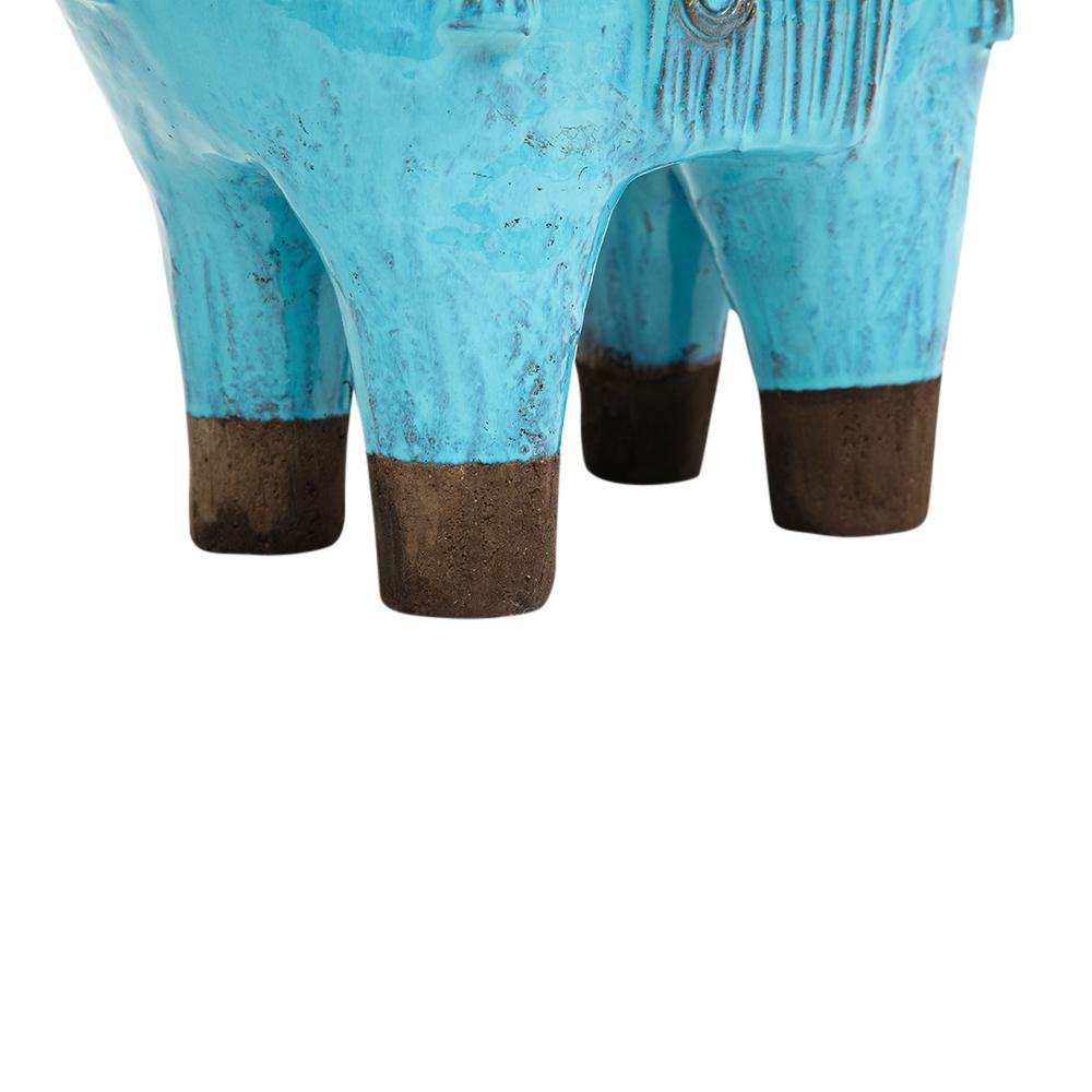 Late 20th Century Bitossi Rosenthal Netter Horse, Ceramic, Cyan Blue, Signed For Sale