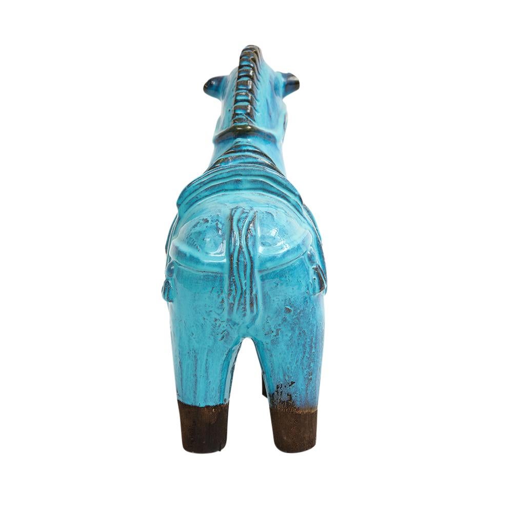 Bitossi Rosenthal Netter Horse, Ceramic, Cyan Blue, Signed For Sale 1