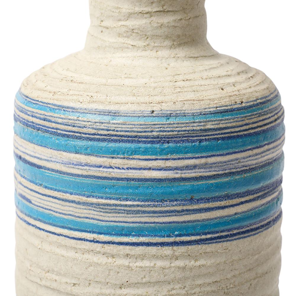 Bitossi Rosenthal Netter Pietra Vase, Ceramic, Blue, White, Ribbed, Signed For Sale 7
