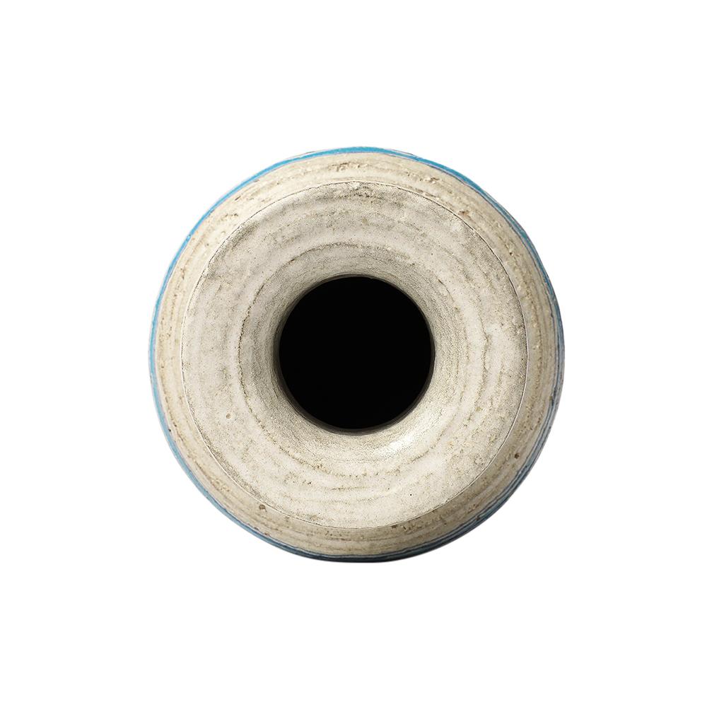 Bitossi Rosenthal Netter Pietra Vase, Ceramic, Blue, White, Ribbed, Signed For Sale 9