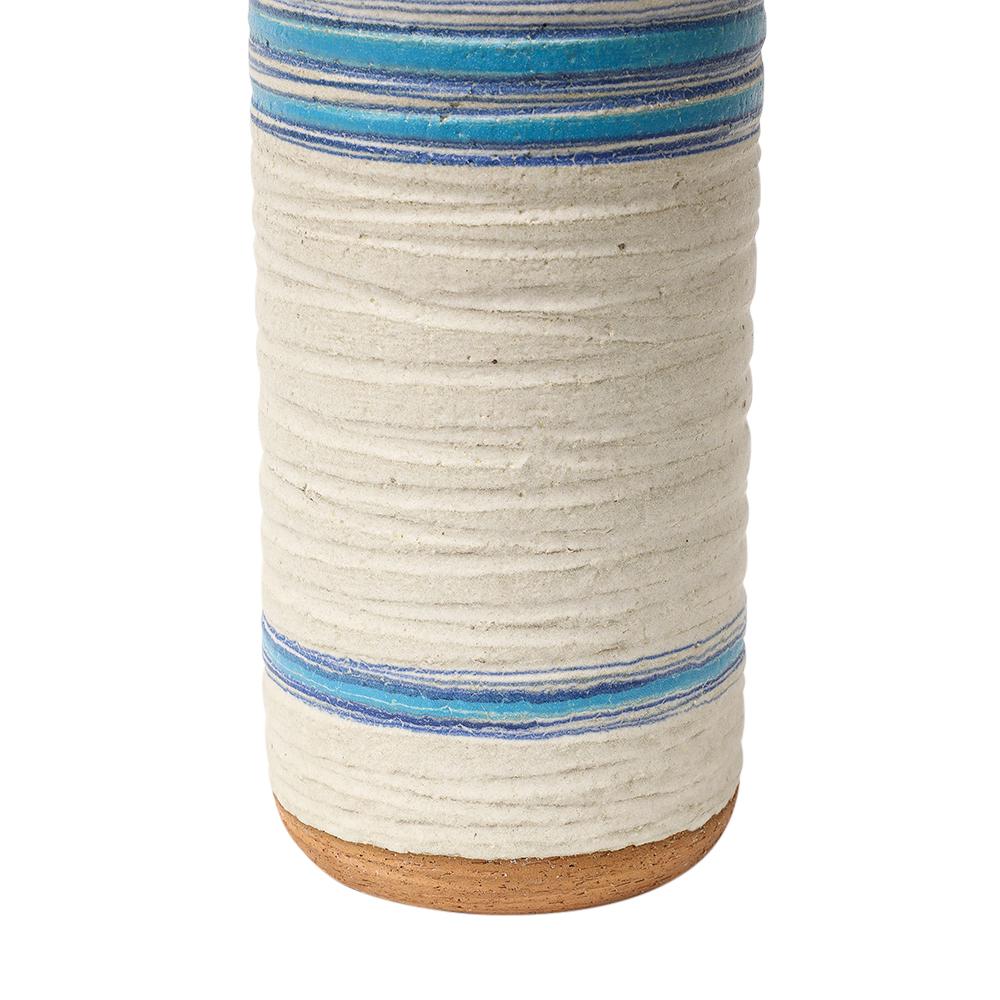 Bitossi Rosenthal Netter Pietra Vase, Ceramic, Blue, White, Ribbed, Signed For Sale 11