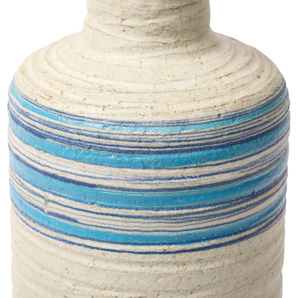 Bitossi Rosenthal Netter Pietra Vase, Ceramic, Blue, White, Ribbed, Signed For Sale 1